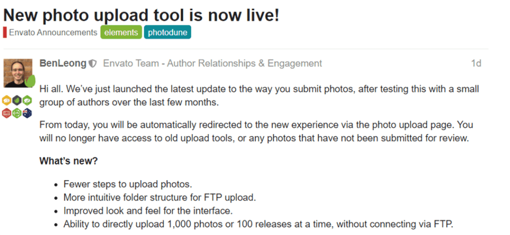 Envato推出全新的照片上传工具，现已上线