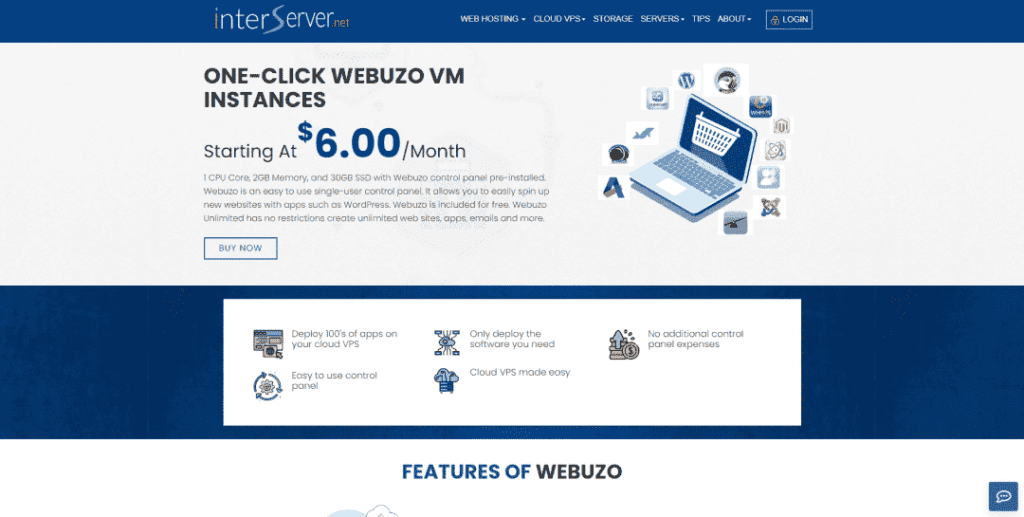 Interserver Webuzo VPS主机网站截屏