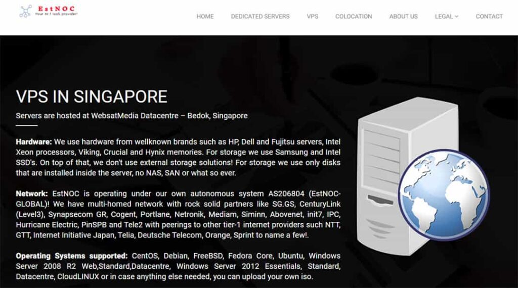 Estnoc 新加坡VPS服务器产品介绍及选购指南