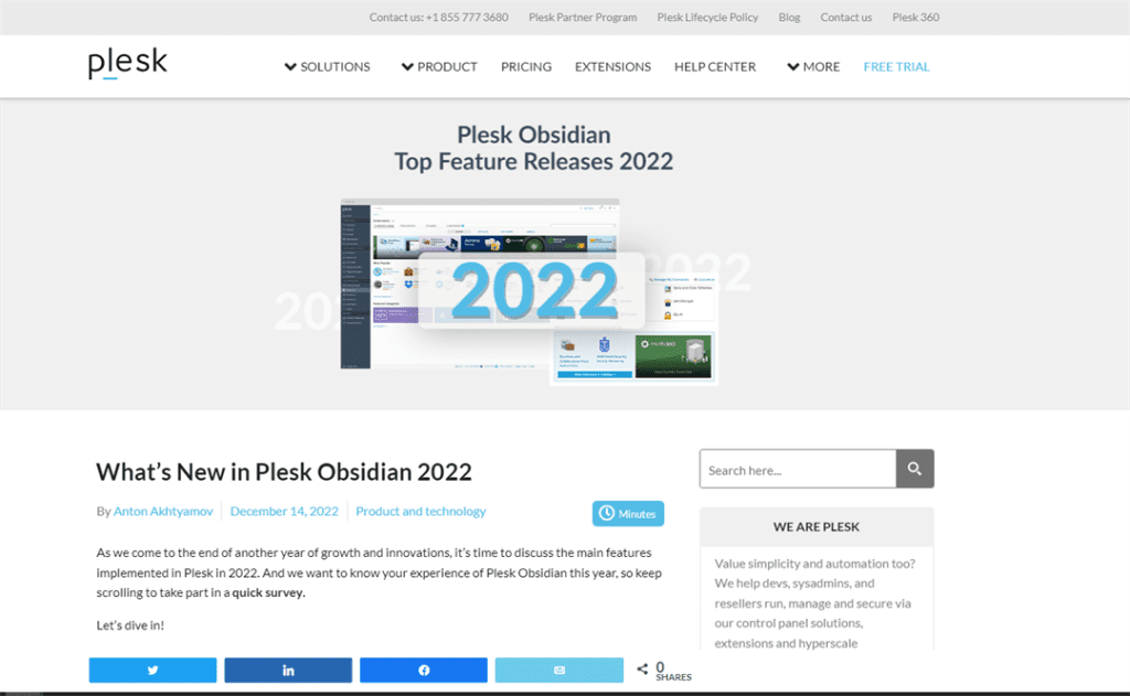 Plesk-Obsidian-2022新增多项功能
