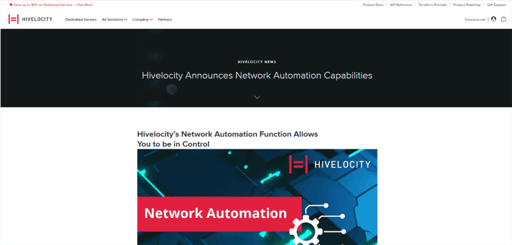 Hivelocity 宣布具备网络自动化能力