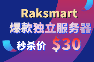 Raksmart爆款独立服务器$30秒杀