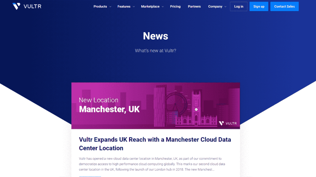 Vultr通过在曼彻斯特云数据中心的位置扩大了在英国的覆盖范围
